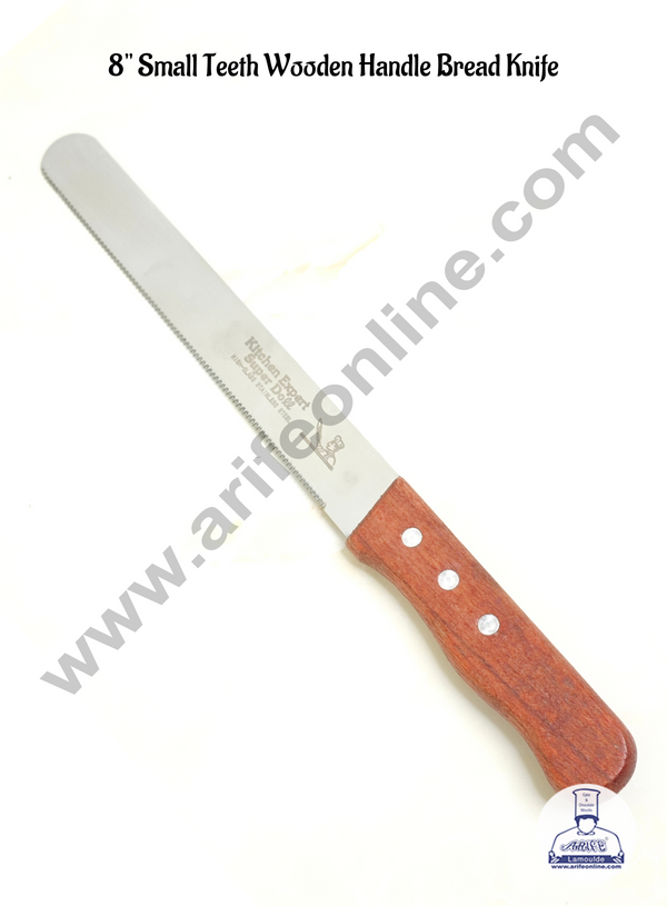 CAKE DECOR™ 8" Small Teeth Wooden Handle Bread Knife | Cake Slicer