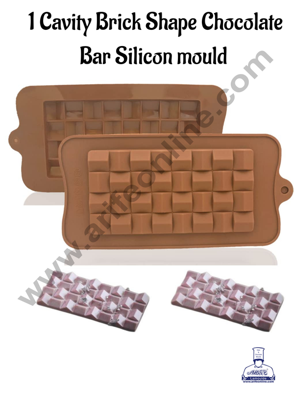 Cake Decor 1 Cavity Brick Shape Chocolate Bar Silicone Chocolate Mould