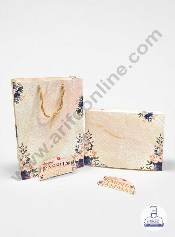 Festive 4 Pieces Rakhi Combo Set Gift Bag | Chocolate Box (Theme 04) - CAKE DECOR™