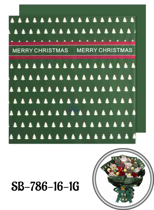 Christmas Bouquet Wrapping Sheets | Premium Wrapping Paper Christmas Design (Green1)   - CAKE DECOR™