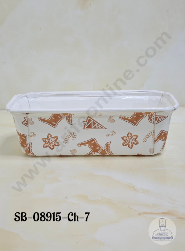 CAKE DECOR™ Bake & Serve Paper Baking Mould - Christmas Theme  Plum Cake Mould (10 Pcs Pack)(Design-07)