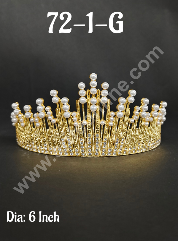 CAKE DECOR™ Birthday Cake Crown Chandelier Design Cake Topper Wedding, Cake Decoration For King, Queen, Prince & Princess Party Wedding Hair Accessories