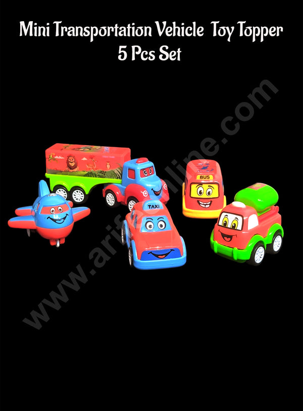 CAKE DECOR™ 5 Pcs Set Mini Transport Vehicle Toy Cake Topper