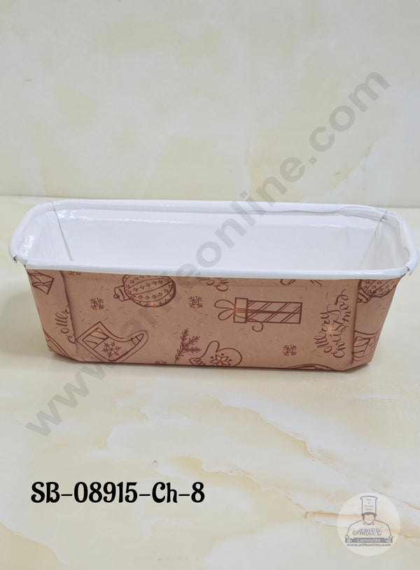 CAKE DECOR™ Bake & Serve Paper Baking Mould - Christmas Theme  Plum Cake Mould (10 Pcs Pack)(Design-08)