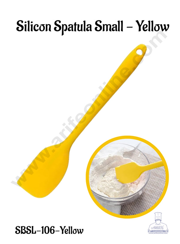 CAKE DECOR™ 1  Piece Small Yellow Silicone Spatula | Mix, Frost, & Scrape with Ease, Kitchen Cooking Tool