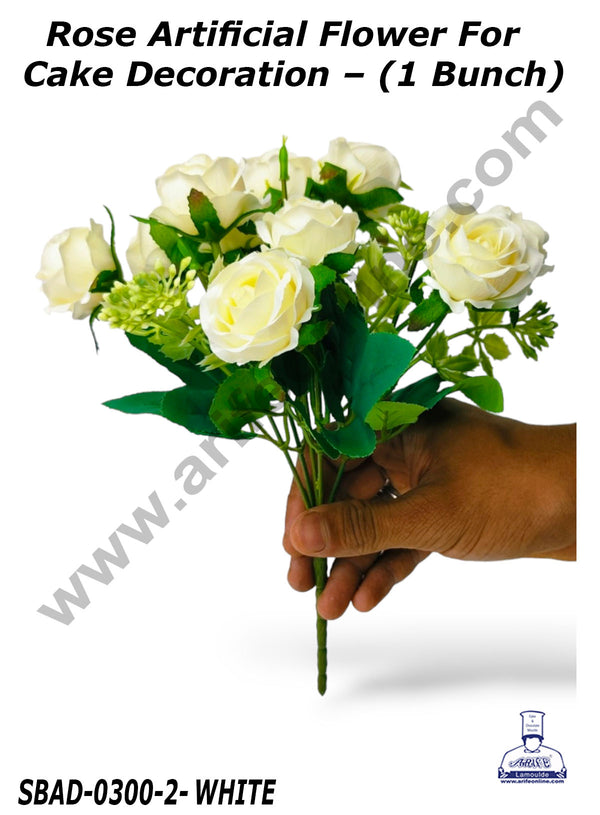 CAKE DECOR™ Rose Artificial Flower For Cake Decoration – (1 Bunch)