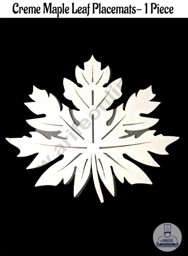 CAKE DECOR™ Creme Maple Leaf Placemats | Decoration for wall hanging | 1 Piece