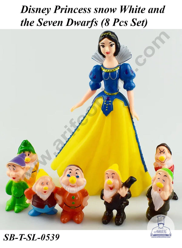 CAKE DECOR™ 8 Pcs Set Disney Princess snow White and the Seven Dwarfs Toys for Cake Toppers(SB-T-SL-0539)