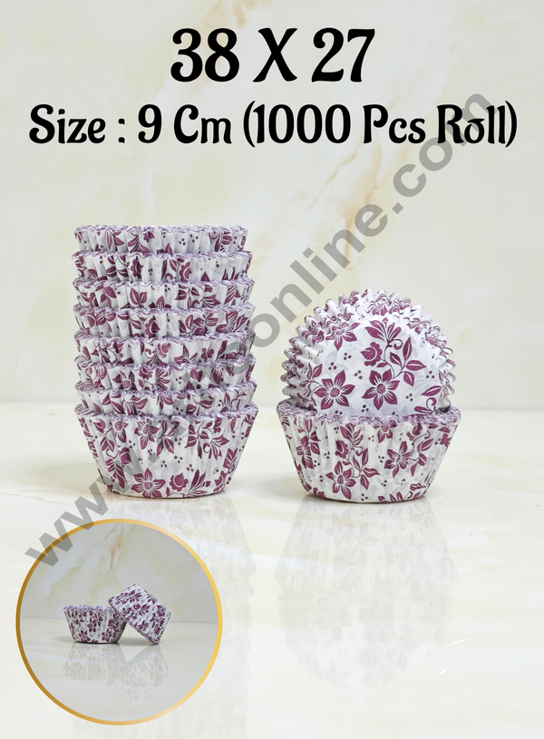 Cake Decor Mini Purple Floral Cupcake Liner - 9 cm Baking Cups Cupcake Mold Paper Muffin - 1000 pcs Pack