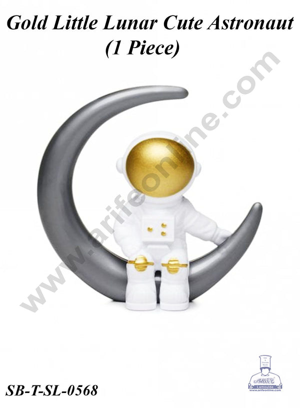 CAKE DECOR™ 1 Piece Gold Little Lunar Cute Astronaut Toy for Cake Toppers(SB-T-SL-0568)