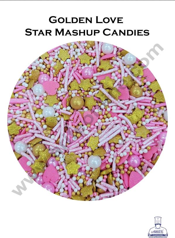 Cake Decor Sugar Candy - Golden Love Star Mashups Candies - 500 gm