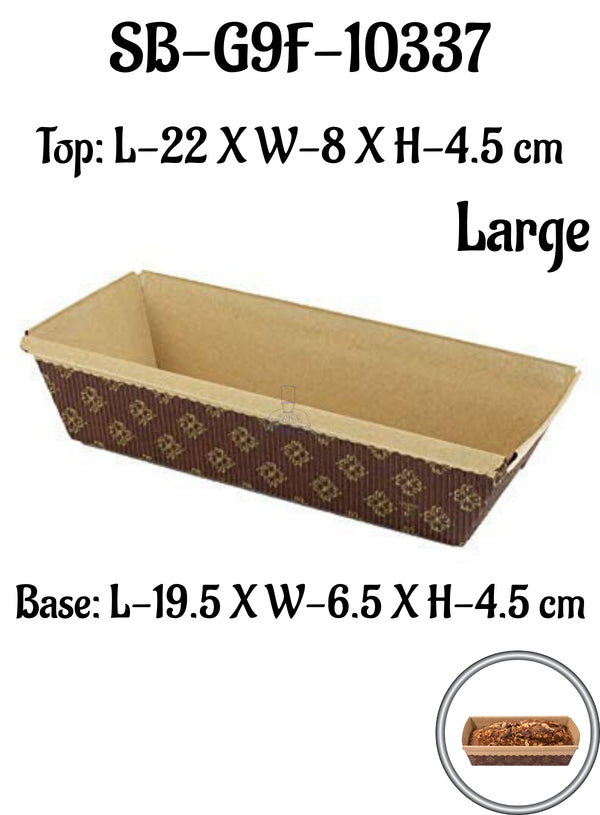 Novacart Bake & Serve Paper Baking Mould By Cake Decor - Big Brown Plum Cake Mould 10 Pcs ( SB-G9F-10337 )