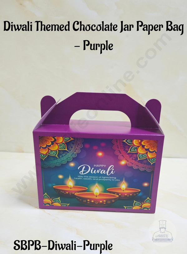 CAKE DECOR™ Diwali Themed Jar Paper Bag - Purple  | 10 Pcs | SBPB-Diwali-Purple |