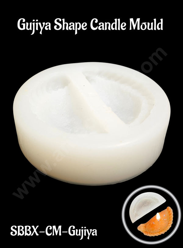 2 cavity Gujiya Shape Silicon Candle Mould - 1 Piece (SBBX-CM-Gujiya) - CAKE DECOR™