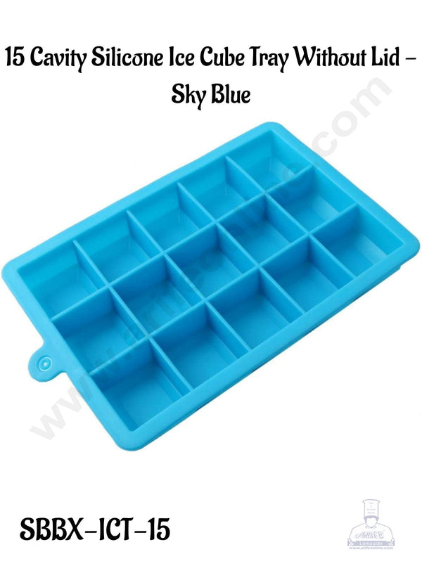 CAKE DECOR™ Sky Blue Ice Cube Tray Without Lid- 15 Cavity │ 1 Piece │(SBBX-ICT-15)│