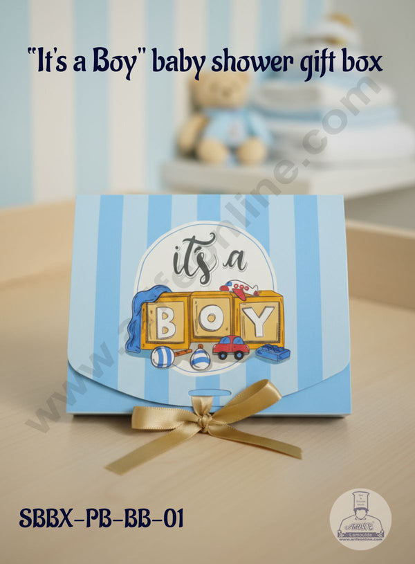 "It's a Boy" baby shower gift box │ baby boy gift box │Pastel sky blue │17.5 cm × 14 cm × 5 cm │ SBBX-PB-BB-01 │ CAKE DECOR™