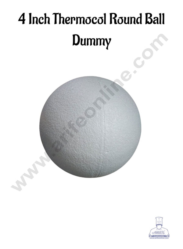 4 Inch Thermocol Round Ball Dummy | Styrofoam Ball Dummy - 1 pc - CAKE DECOR™