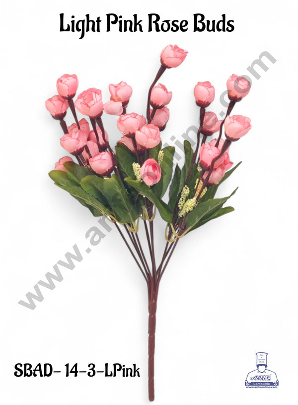 Light Pink Rose Buds Artificial Flower bunch For Cake Decoration – ( 1 Bunch ) Cake Decor™