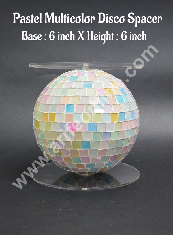 CAKE DECOR™ Pastel Multicolor Disco Spacer For Cake and Cupcake Decoration - 6 X 6 Inch