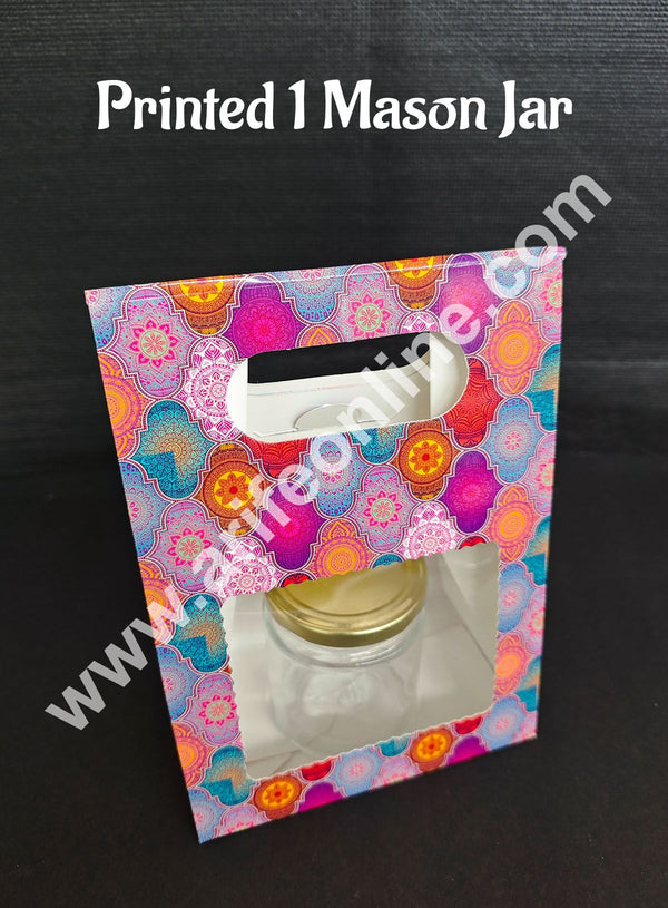 Cake Decor 1 Mason Jar Paper Carry Bags Multicolor Traditional Design - Small (10 Pcs)