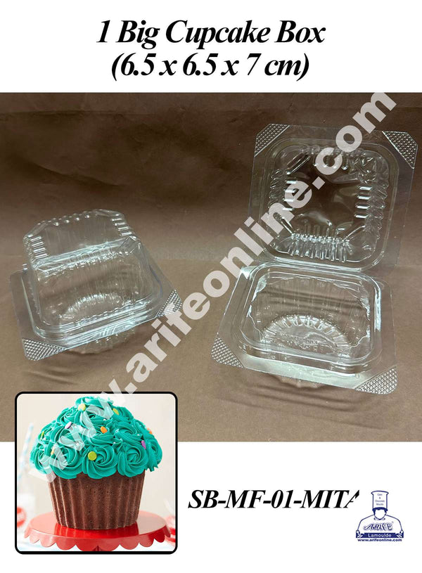 CAKE DECOR™ PVC 1 Big Cupcake Box | Muffin Box | Mini Dessert Package - (5 Pcs Pack)