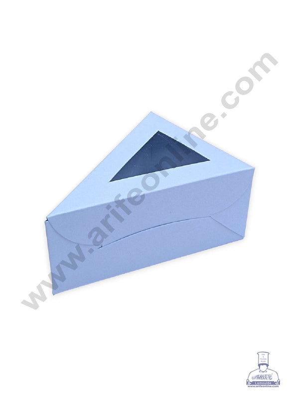 CAKE DECOR™ 1 Cake Slice Box | Triangle Shape Cheese Slice Box | Pastry Box | Chocolate Box - Light Blue (10 pcs Pack)