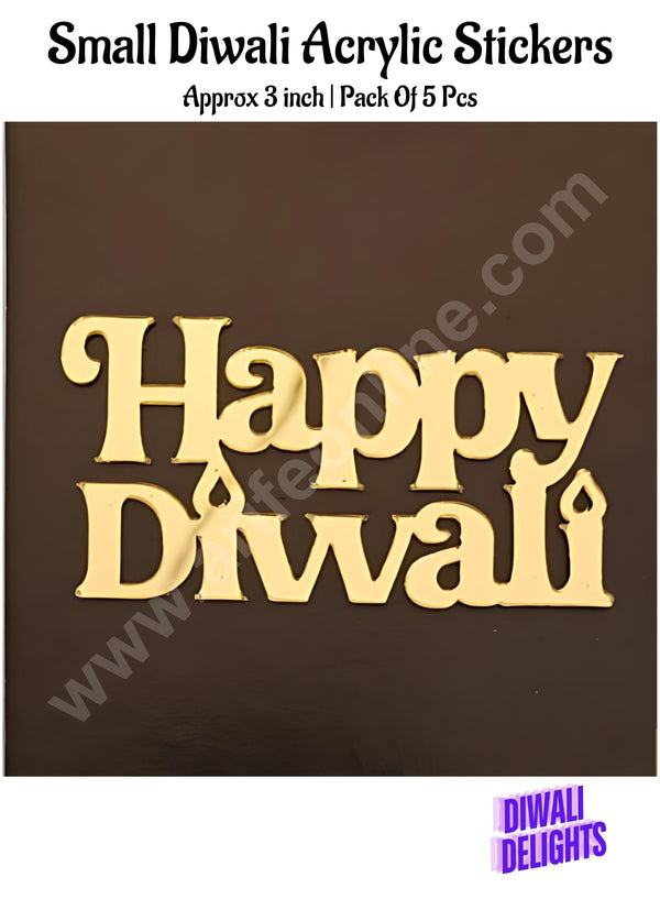 Cake Decor™ Small Diwali Acrylic Stickers For Hampers Cake and Cupcakes Toppers ( SBMT-DStick-012 )