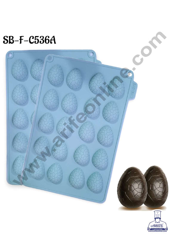 CAKE DECOR™ 20 cavity Break Texture Easter Egg Shape Silicone Mould - SB-F-C536A