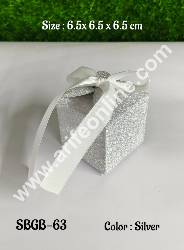 CAKE DECOR™ Goodie Bag For Hampers | Chocolate Box Hamper Box 10 Pcs Pack - Silver (SBGB-63)