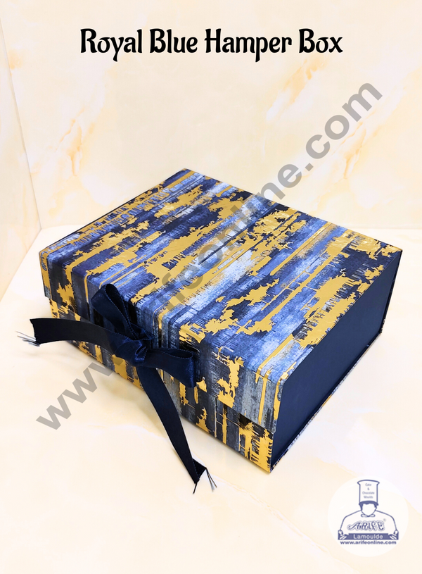 CAKE DECOR™ Royal Blue Color Folding Hard Hamper Box | Gift Box | Present Box - 1 Pc