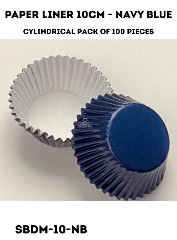 CAKE DECOR™ Navy Blue Paper Liner For Cupcake and Muffins - Cylinder Pack 100 Pcs - 2 Inch Diameter X 1 Inch Height