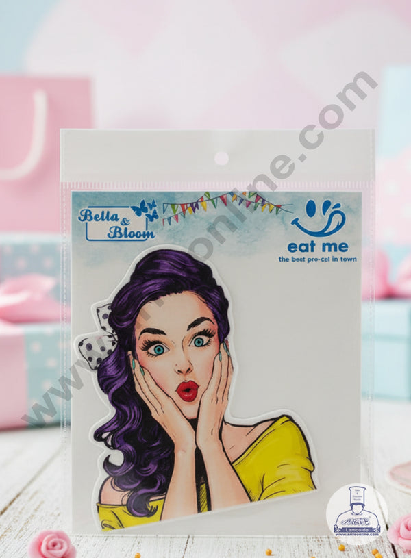 CAKE DECOR™ Edible Theme Topper Pre Cut Wafer Paper High Quality - Shocked girl - ( 1 pc Pack ) SB-WPC-3123