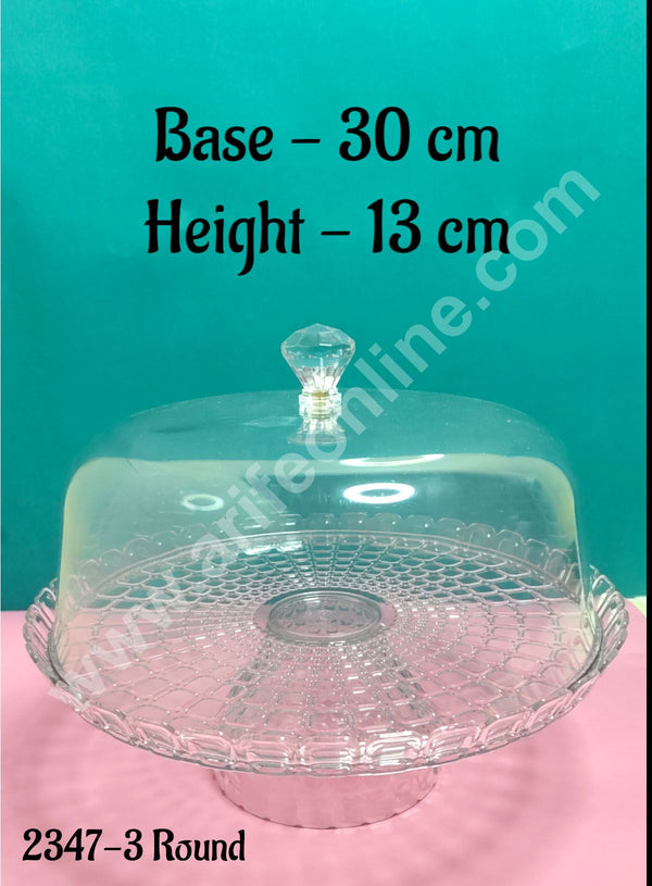 Cake Decor Amazing Cake Stand Multi-functional Cake and Salad Server Cake Stand With Round Acrylic Dome 1 Piece | Multi-functional Serving Platter