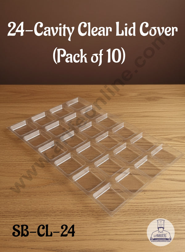 24-Cavity Clear Lid Cover 6*4 (Pack of 10 pcs) - CAKE DECOR™