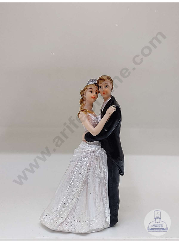 CAKE DECOR™ 1 Pcs Wedding Couple Cermaic Figure Cake Topper Decorations (SBCT-24408-R)