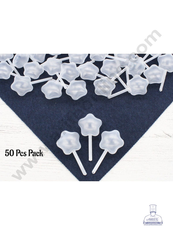 Cake Decor Plastic Mini Squeeze Transfer Pipettes Suitable for Chocolate, Cupcakes, Strawberries, Ice Cream, Cakes, Star Shaped (4ml Pack of 50)