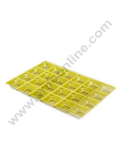 24 Cavity Cake Decor Golden Metallic Color Chocolate Cavity Tray (Pack of 10 pcs) - CAKE DECOR™
