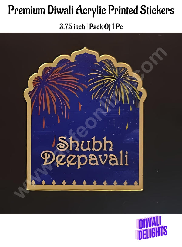 Cake Decor™ Premium Printed Diwali Acrylic Stickers For Hampers Cake and Cupcakes Toppers ( SBMT-DPremium-005 )