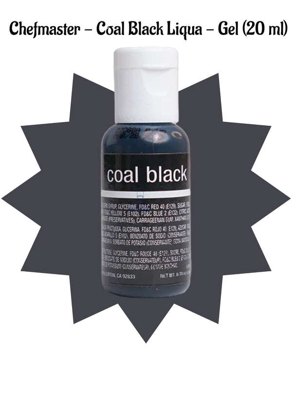 Chefmaster Liqua-Gel Coal Black .70 oz Food Color (20 ml)