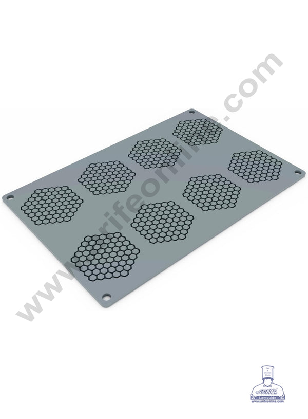 CAKE DECOR™ 8 Cavity Perforated Silicone Baking Mat with Honeycomb Pattern Cavities - D0836
