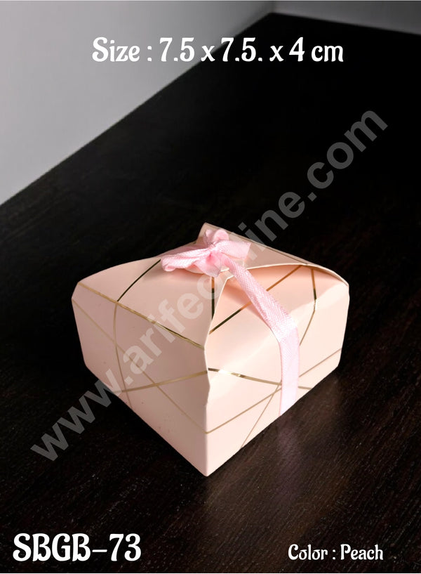 CAKE DECOR™ Goodie Bag For Hampers | Chocolate Box Hamper Box 10 Pcs Pack - Peach SBGB-73-Pe