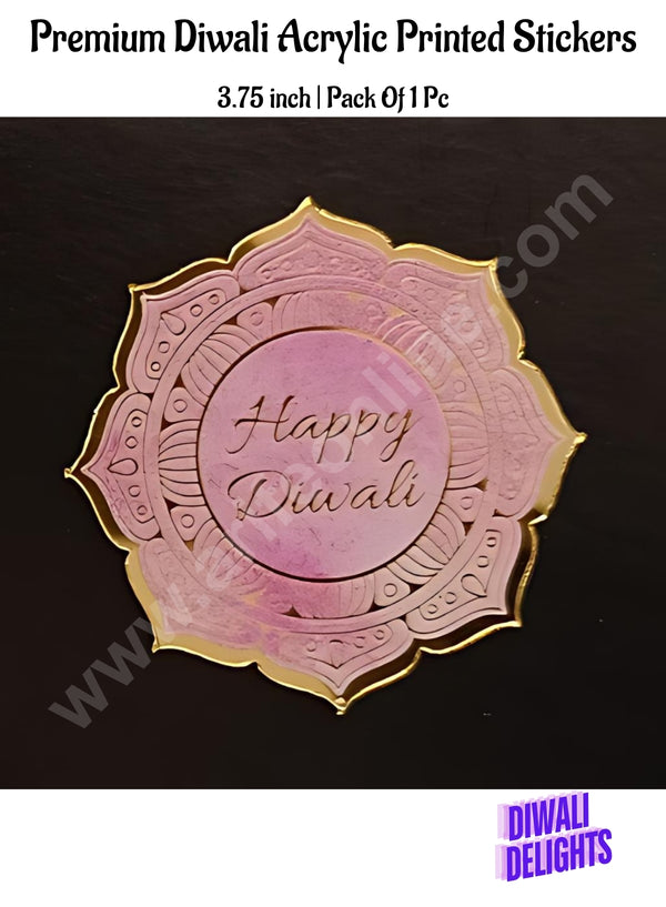 Cake Decor™ Premium Printed Diwali Acrylic Stickers For Hampers Cake and Cupcakes Toppers ( SBMT-DPremium-006 )