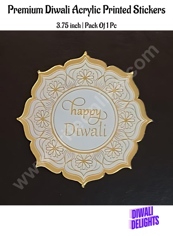 Cake Decor™ Premium Printed Diwali Acrylic Stickers For Hampers Cake and Cupcakes Toppers ( SBMT-DPremium-007 )