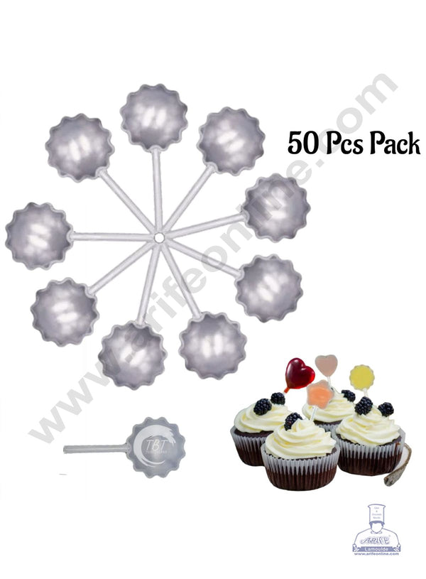 Cake Decor Plastic Mini Squeeze Transfer Pipettes Suitable for Chocolate, Cupcakes, Strawberries, Ice Cream, Cakes, Flower Shaped (4ml Pack of 50)