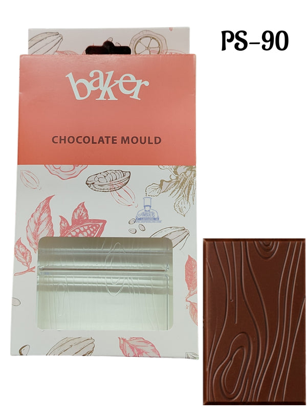 CAKE DECOR™ Small Bakers 4-Cavity Wavy Design Polycarbonate Chocolate Bar Mold |SBPS-90|1 Piece|