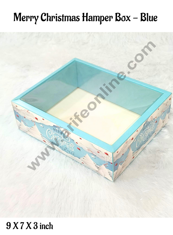 CAKE DECOR™ Merry Christmas Hamper Box - Blue  (1 Pcs Pack)