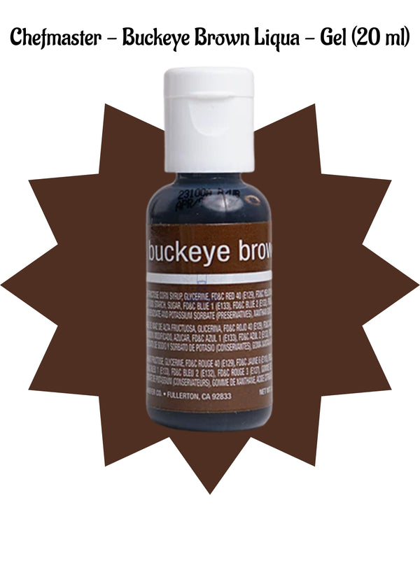 Chefmaster Liqua-Gel Buckeye Brown .70 oz Food Color (20 ml)