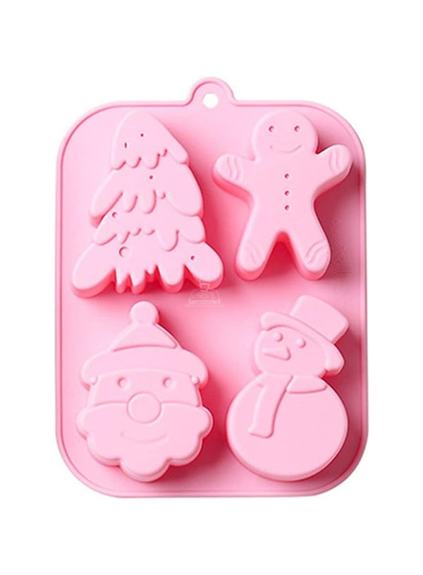 CAKE DECOR™ 4-Cavity Christmas Character Silicone Chocolate Mold - G389