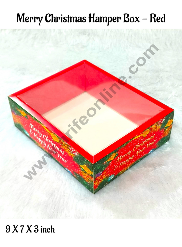 CAKE DECOR™ Merry Christmas Hamper Box - Red (1 Pcs Pack)