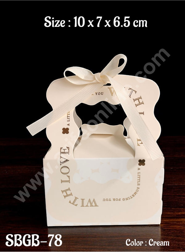 CAKE DECOR™ Goodie Bag For Hampers | Chocolate Box Hamper Box 10 Pcs Pack - Cream SBGB-78-Cr